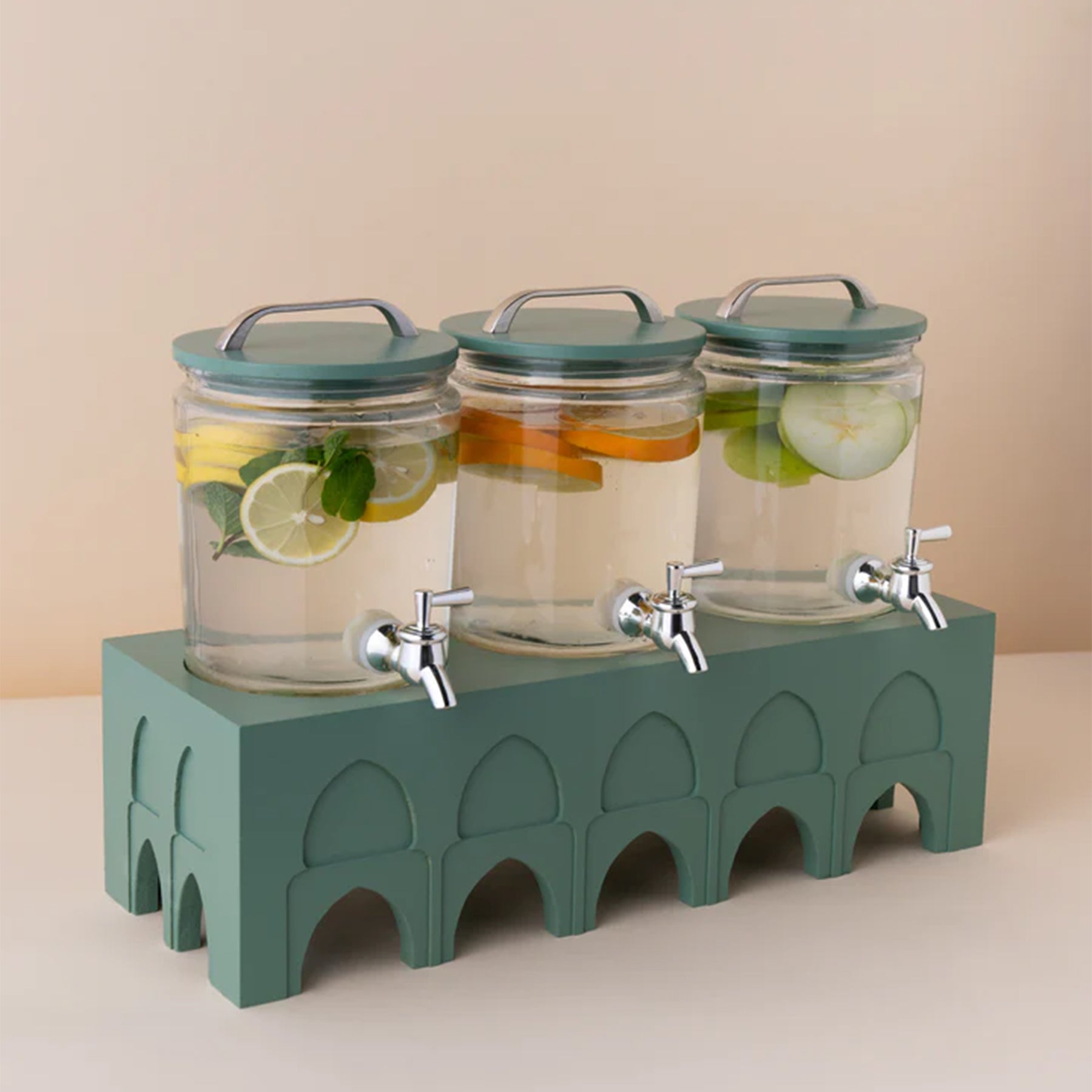 ZW5 Drink Dispenser 6L Set 3 Pcs + Base green