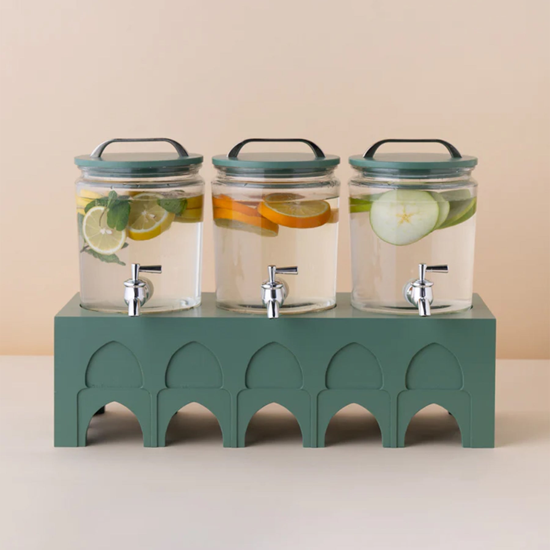 ZW5 Drink Dispenser 6L Set 3 Pcs + Base green