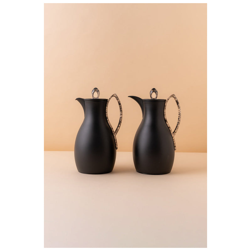 Waba Anwaar Flask Set 2 Pcs 1 L Matt Black / Acrylic Black Handle