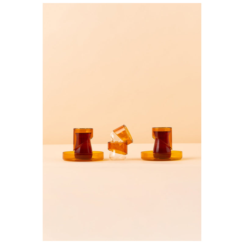 Waba Tea And Coffee Double Wall Set 18 Pieces-Honey