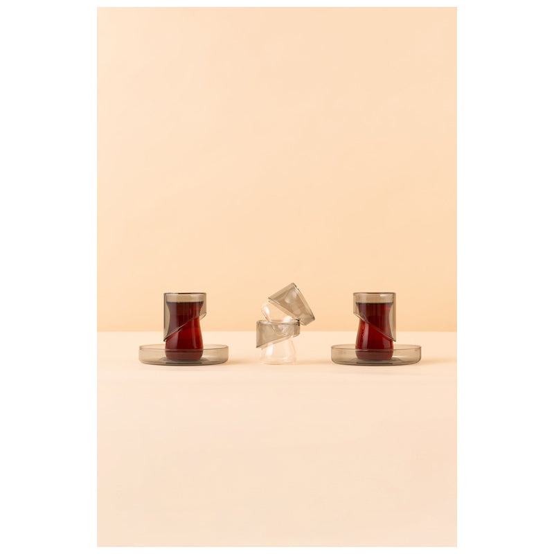 Waba Tea And Coffee Double Wall Set 18 Pieces-Grey