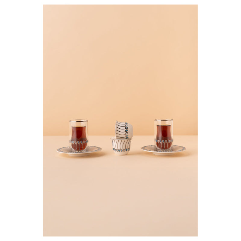 Waba Kl43 Tea & Coffee Double Wall 18 Pieces-Blue