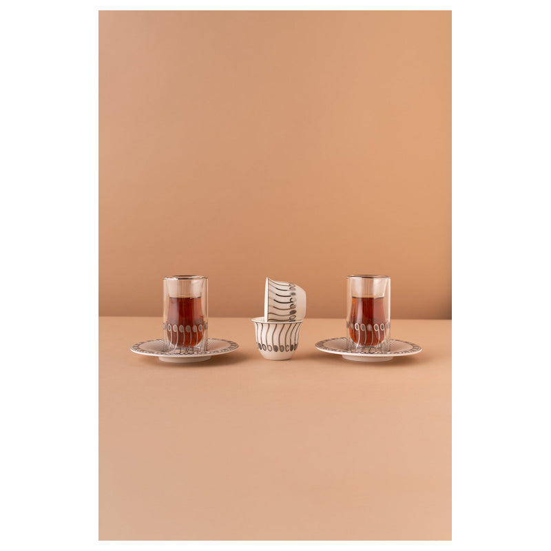 Waba Kl43 Tea & Coffee Double Wall 18 Pieces-Silver