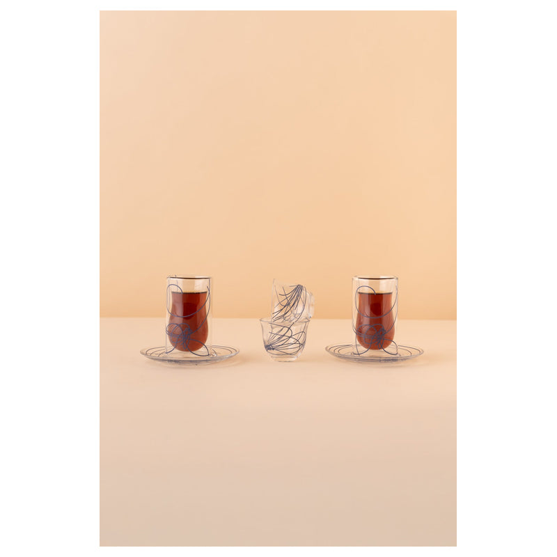 Waba Kl45 Tea & Coffee Double Wall 18 Pieces-Blue
