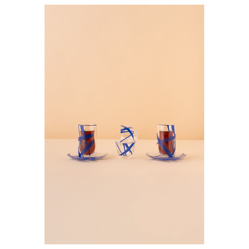 Waba Kl46 Tea & Coffee Double Wall 18 Pieces-Blue