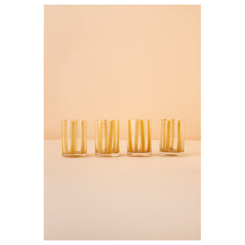 Waba Hl7 Glass Cup Set 4 Pieces-Coffee