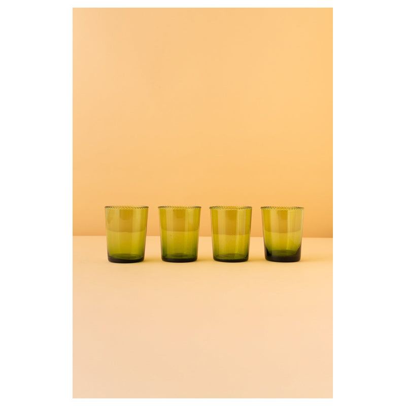 Waba Glass Cups Set 4 Pieces Hl4-Green
