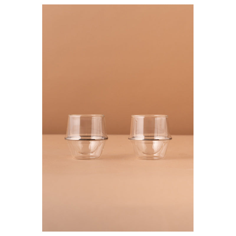 Waba Hl4 Coffee Cups Set Double 2 Pieces-Silver