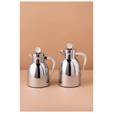 Waba Safa'A Flask Set 2 Pcs 1/0.7-Shiny Silver / White Marble Handle