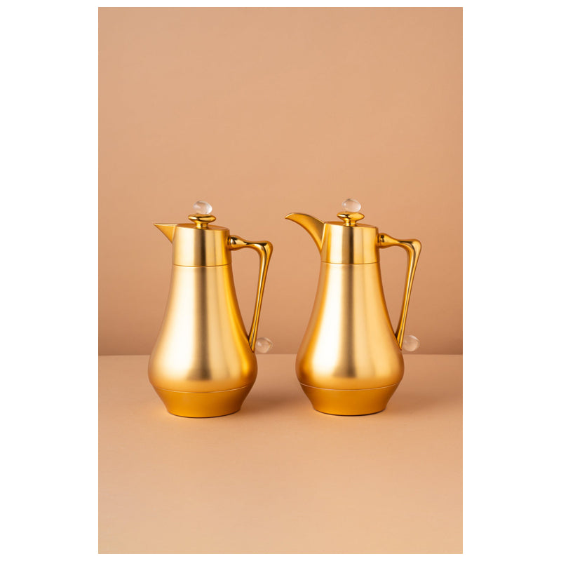 Waba Mubhera Flask Set 2 Pcs 1L-Gold / Transparent