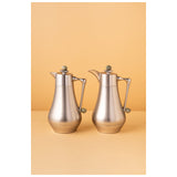 Waba Mubhera Flask Set 2 Pcs 1L-Matt Silver / Light Green