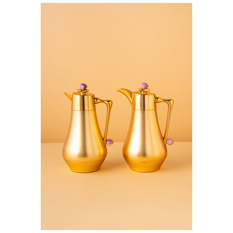 Waba Mubhera Flask Set 2 Pcs 1L-Gold / Purple