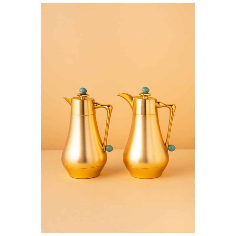 Waba Mubhera Flask Set 2 Pcs 1L-Gold / Tiffany Marble