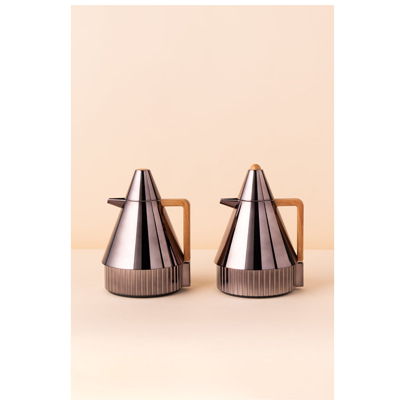 Waba Mais Flask Set 2 Pcs 1L-Black Nickel / Wooden Handle