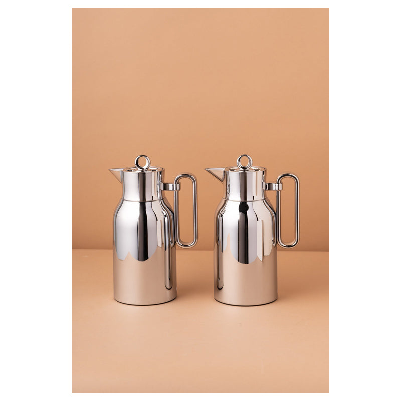 Waba Bareeq Flask Set 2 Pcs 1L-Shiny Silver