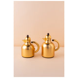 Waba Azoob Flask Set 2 Pieces 0.95/0.6 Ml-Gold&Wooden Handle