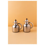 Waba Azoob Flask Set 2 Pcs 0.95/0.6 Ml-Matt Silver / Wooden