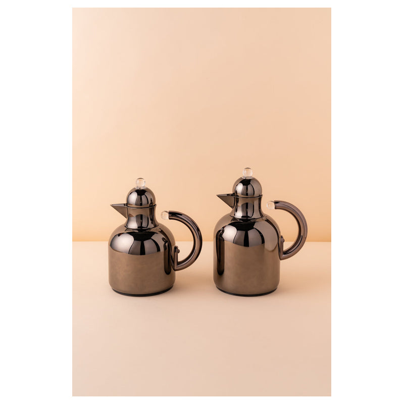 Waba Azoob Flask Set 2 Pcs 0.95/0.6 Ml-Black Nickel / Transparent