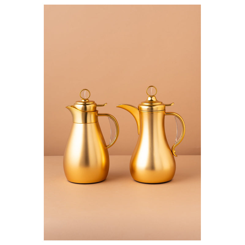 Waba Sanwan Flask Set 2 Pcs 1/0.7 L-Matt Gold / Transparent