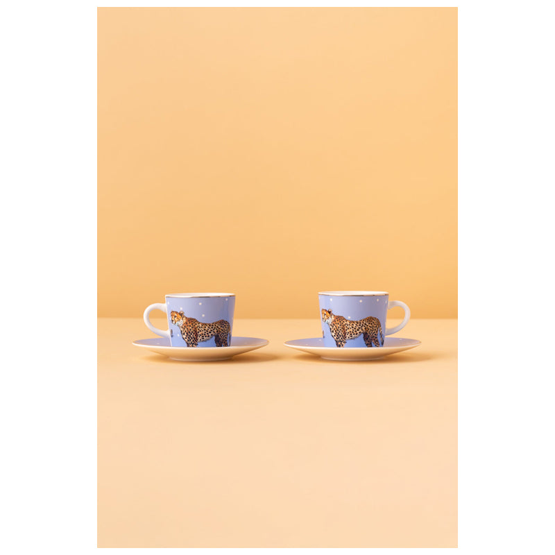 Waba B2 Ceramic Mug 2 Pcs With Base-Light Blue