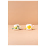 Waba B15 Coffee Cups Set 2 Pcs-Green&Yellow