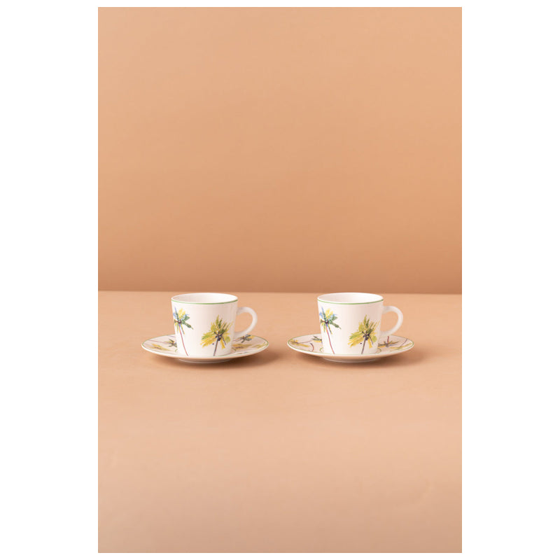 Waba B18 Coffee Cups Set 2 Pcs-Green&White