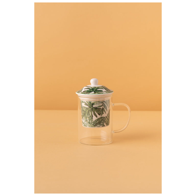 Waba B5 Glass Mug With Cover-Green