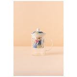 Waba B7 Glass Mug With Cover-Multicolor