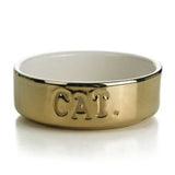 Ceramic Cat bowl - gold