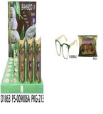 Anti Blue Light Bamboo Temples Reading Glasses +1.50-Green