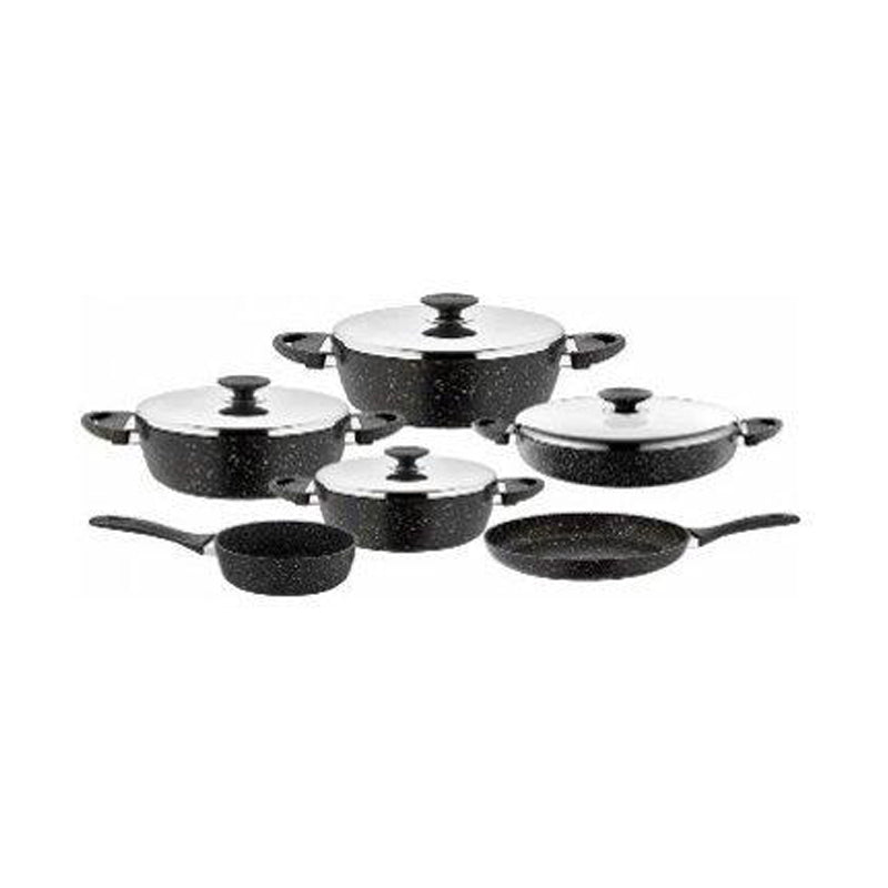 Saflon 10-Piece Cookware Set-Black