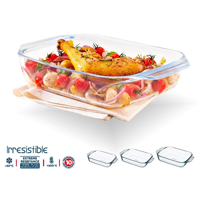 Pyrex Set Of 3 Bowls 0.5/1.00/2.00 Ltr -Clear