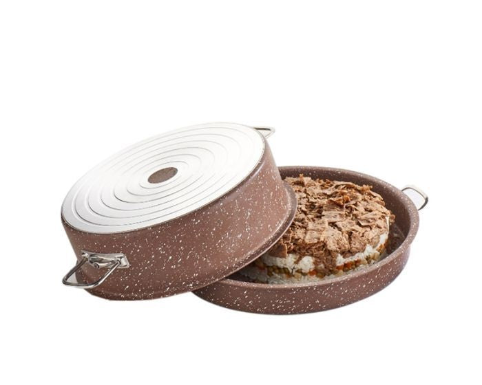 Saflon Maqluba 24 Cm With Stainless Steel Lid  + Tray 28 Cm