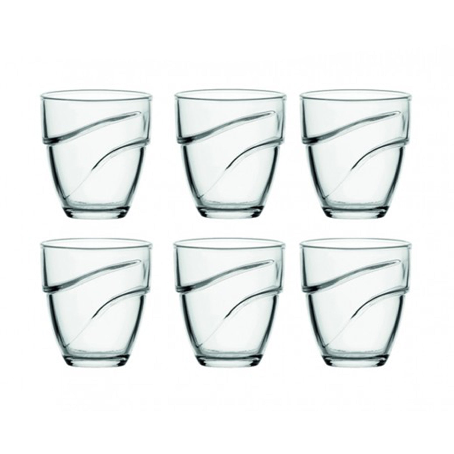 6 Tumblers in Tempered Glass Wave