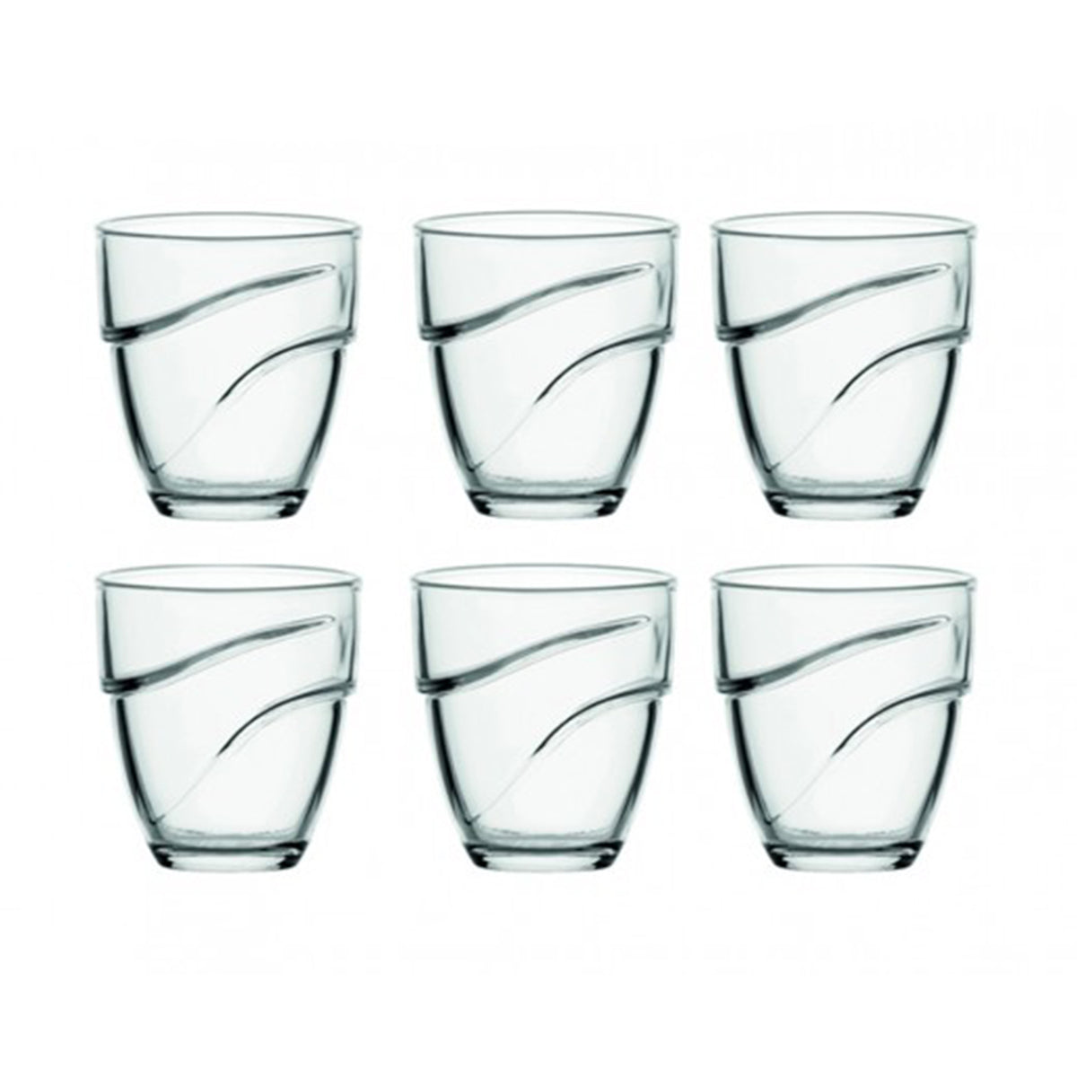 6 Tumblers in Tempered Glass Wave