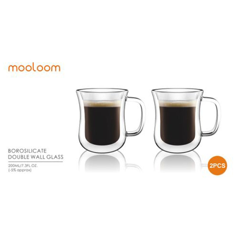 Mooloom 2Pcs Mug 200 Ml- Clear