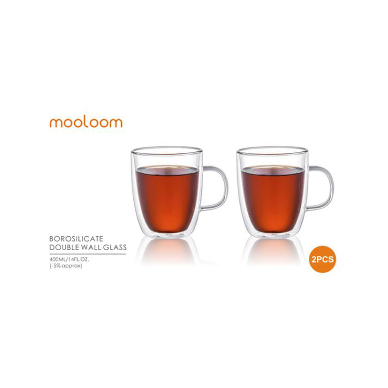 Mooloom 2Pcs Mug 400 Ml - Clear