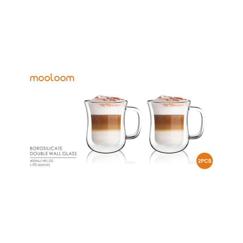 Mooloom 2Pcs Mug 400 Ml - Clear
