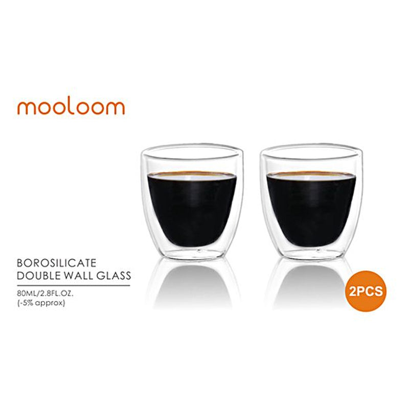 Mooloom 2Pcs Tumbler 80Ml-Clear