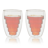 tea cup set double wall glass