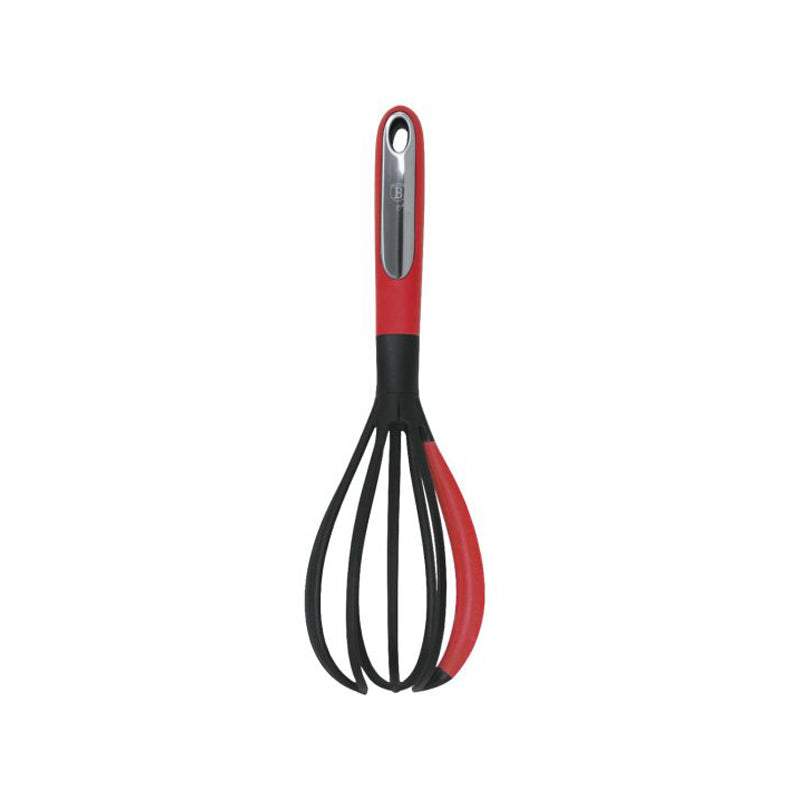 Berlinger Silicone Edge Slotted Whisk-Red-Silver