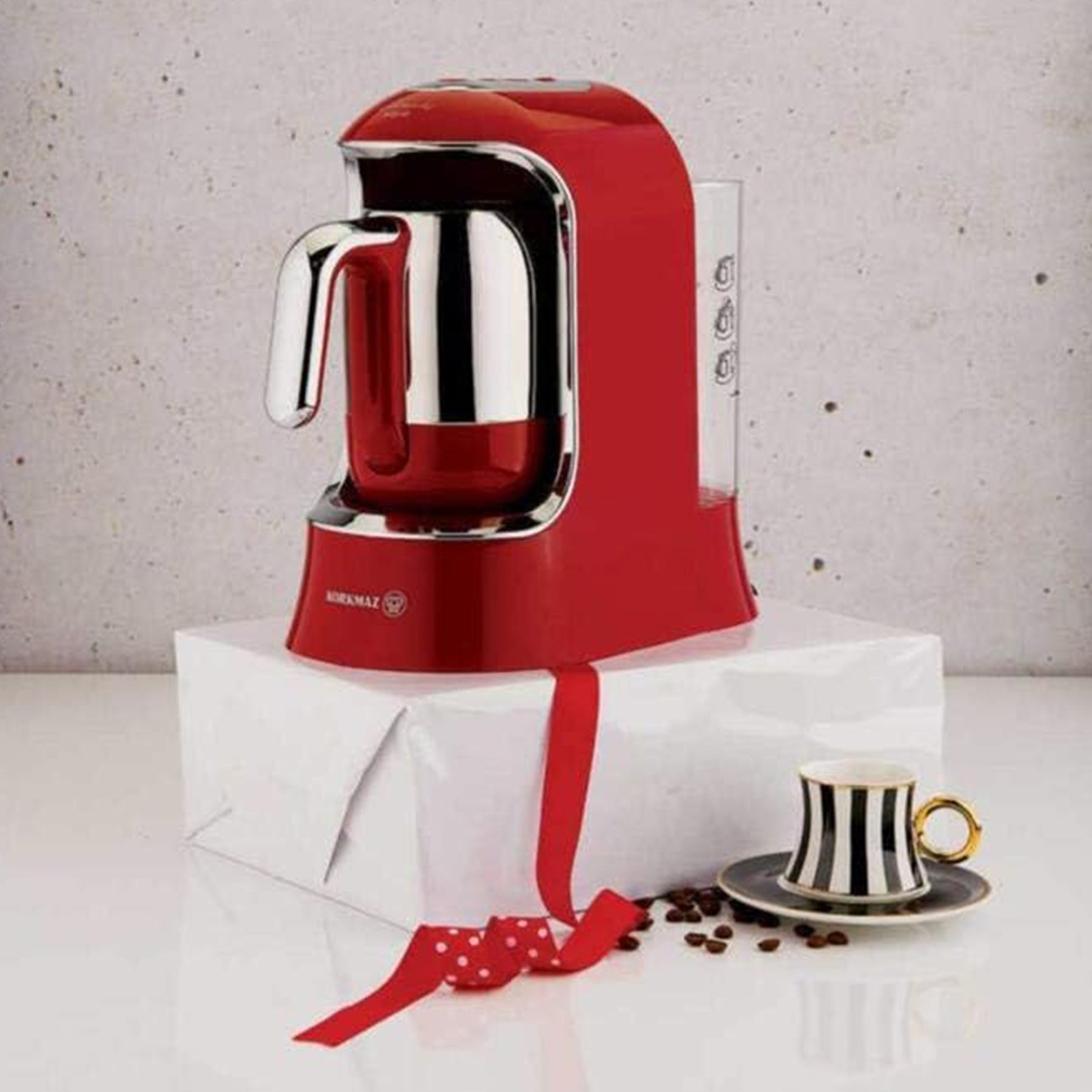 Coffee Maker Stainless Steel 4 Cups - Red