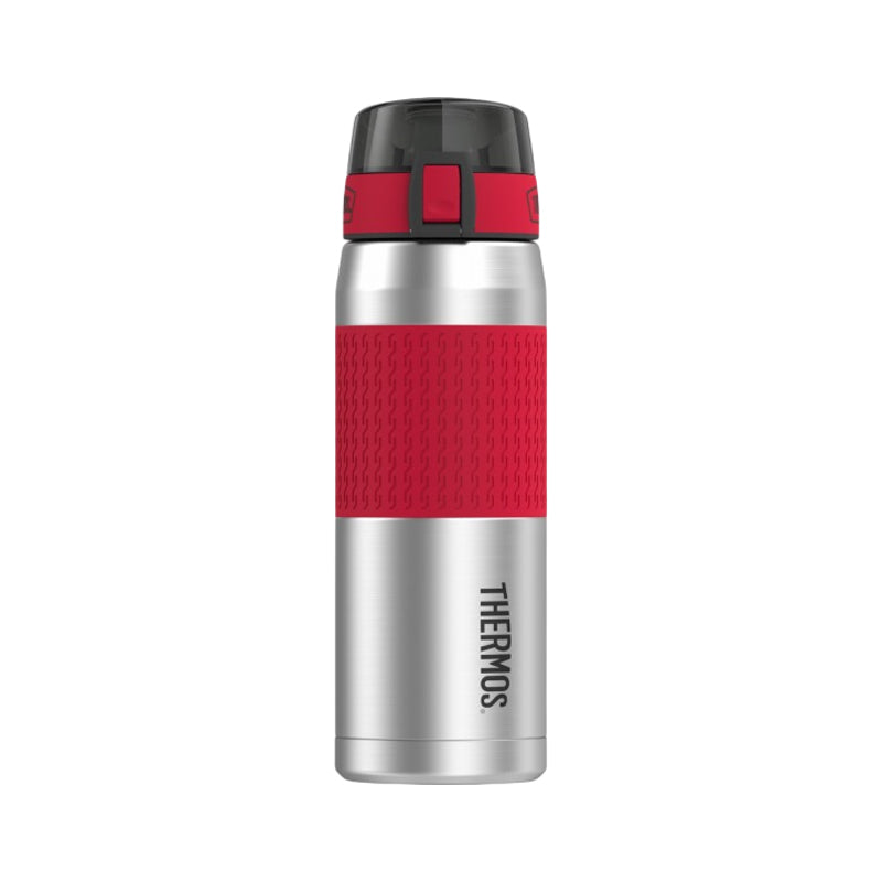 Thermos Stainless Steel Vacuum Insulated Hydration Bottle, 710 Ml -Silver- Red