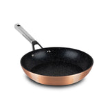 Hammered frypan with handle - Brown 24cm