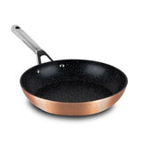 Hammered frypan 32 cm with stainless steel handle copper color