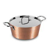Hammered casserole with and handles - Brown 28 cm