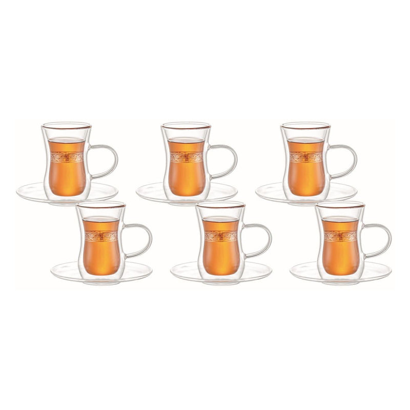 Aramoro Aramoro Double Wall Glass Set 100 Ml Set Of 12-Clear