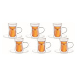 Aramoro Aramoro Double Wall Glass Set 100 Ml Set Of 12-Clear