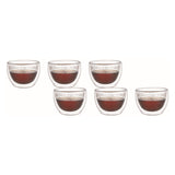 Aramoro Aramoro Double Wall Glass Cup 70 Ml Set Of 6-Clear