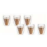 Aramoro Aramoro Double Wall Glass Tumbler 250 Ml Set Of 6-Clear